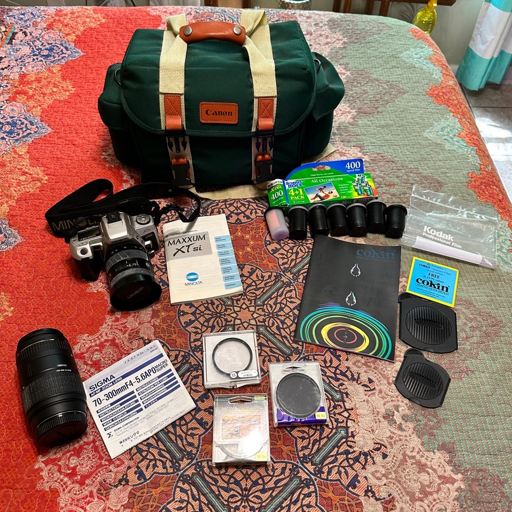 Minolta camera, Sigma lens & accessories
